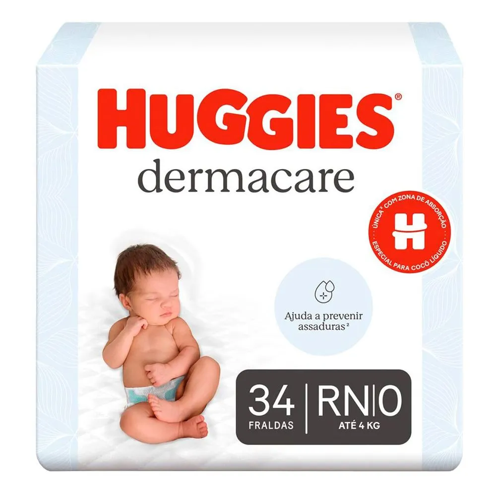 Fralda Huggies Premium Dermacare RN 34 Unidades