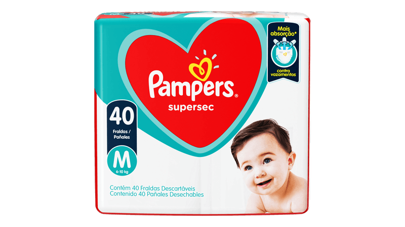 Fralda Descartável Pampers M 40 Unidades