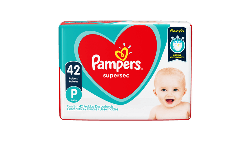 Fralda Pampers Supersec Mega P 42 Unidades