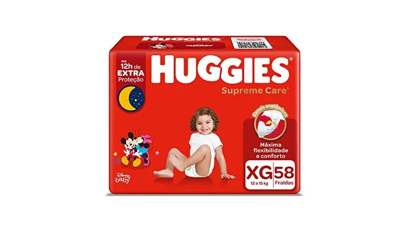 Fralda Huggies Supreme Care Hiper XG 58 Unidades