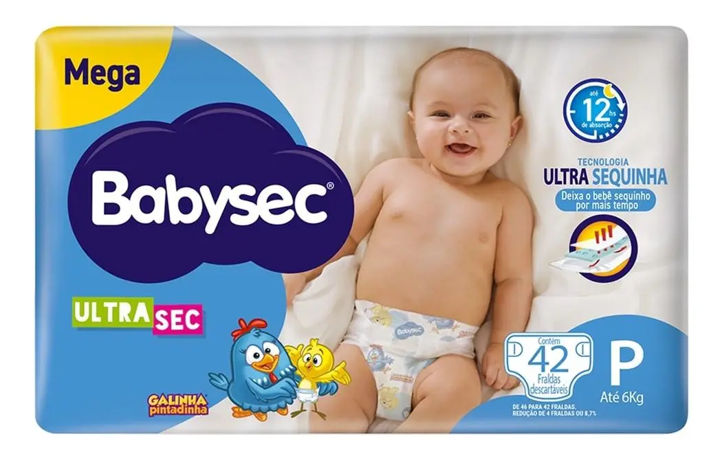 Fralda Babysec Premium P - Galinha Pintadinha