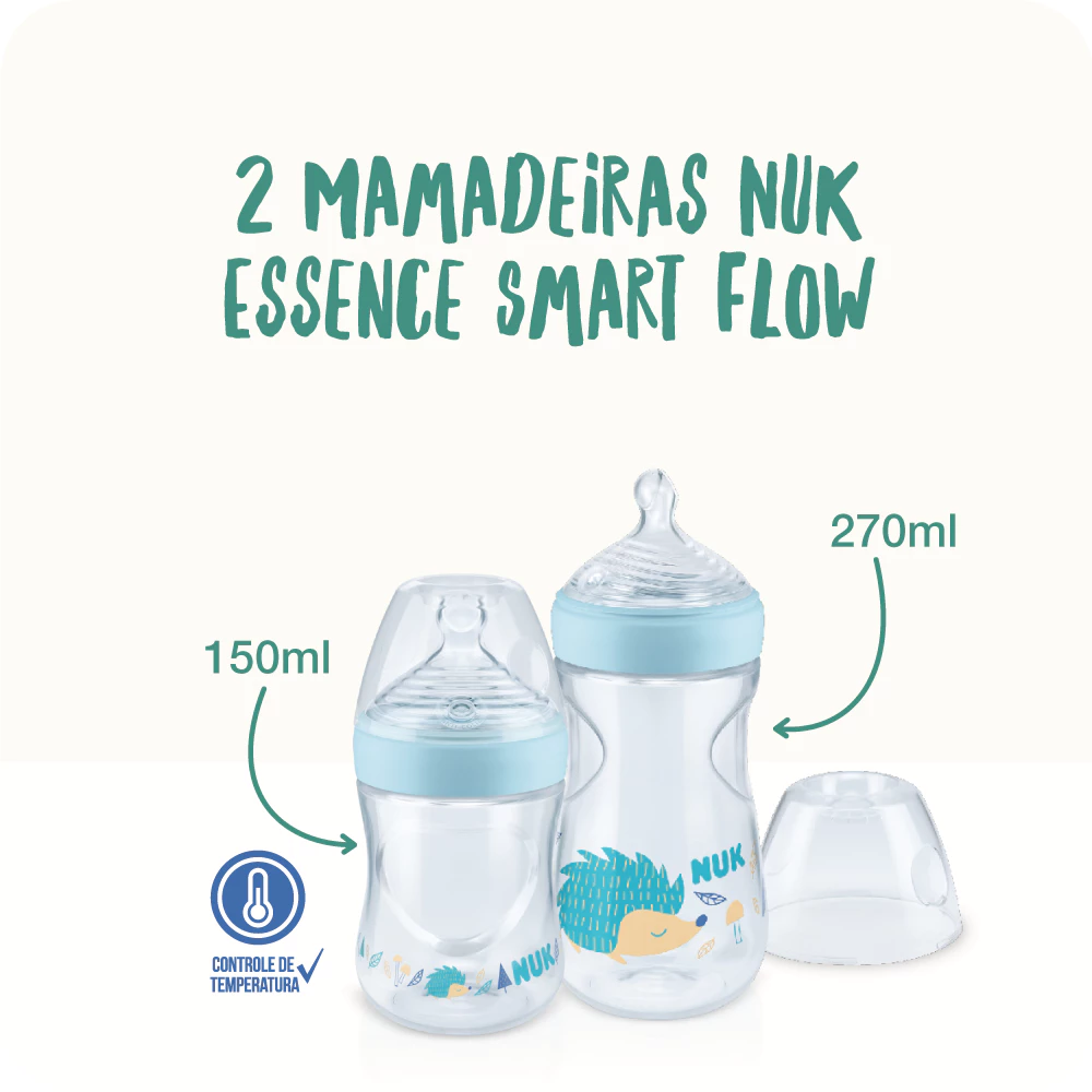 Kit 2 Mamadeiras Smart Flow De 270ml Azul Essence NUK